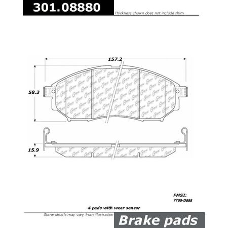 CENTRIC PARTS Centric Premium Ceramic, 301.08880 301.08880